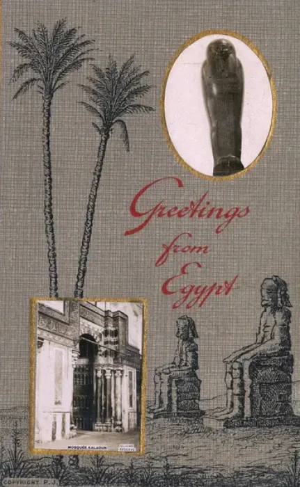 Framed Print : Greetings from Egypt - Sarcophagus and Kalaoun Mosque Framed Print : Greetings from Egypt - Sarcophagus and Kalaoun Mosque