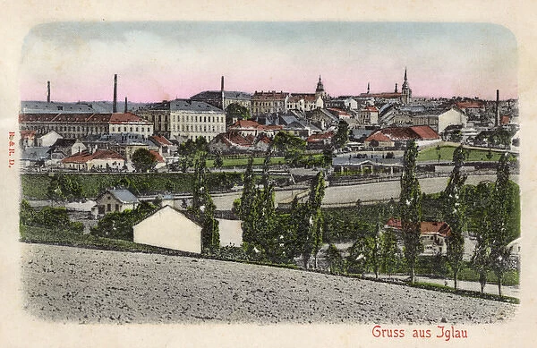 Greetings postcard from Iglau (Jihlava), Czech Republic