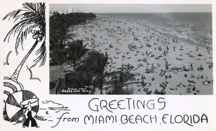 Framed Print : Greetings postcard from Miami Beach, Florida, USA Framed Print : Greetings postcard from Miami Beach, Florida, USA