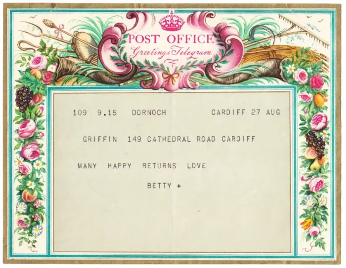 Framed Print : Greetings telegram, happy birthday Framed Print : Greetings telegram, happy birthday