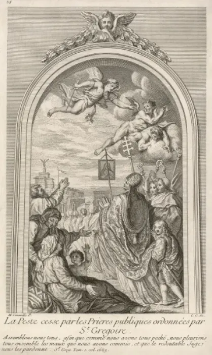 Framed Print : Gregorius Stops Plague Framed Print : Gregorius Stops Plague
