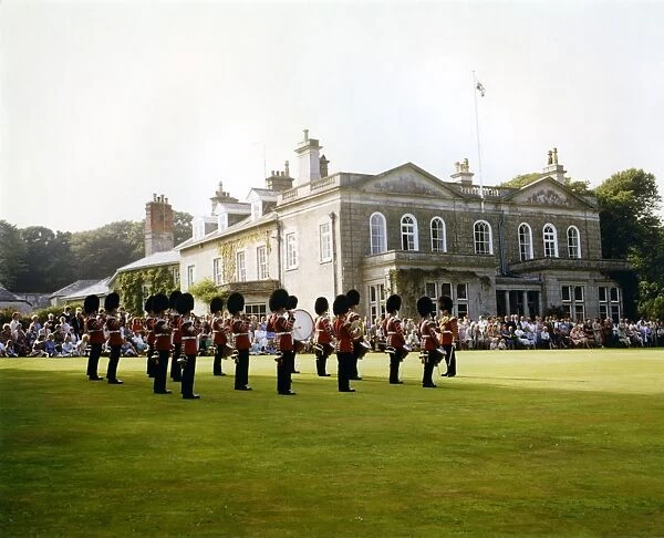 Grenadier Guards drummers, Trengwainton House, Cornwall