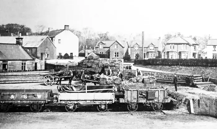 Framed Print : Gretna Green from the railway station, early 1900s Framed Print : Gretna Green from the railway station, early 1900s