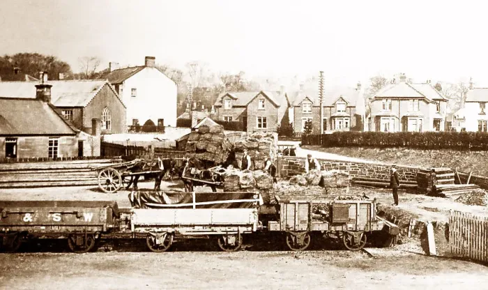Framed Print : Gretna Green from the railway station, early 1900s Framed Print : Gretna Green from the railway station, early 1900s
