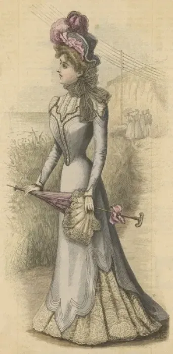 Framed Print : Grey & Lace Dress 1899 Framed Print : Grey & Lace Dress 1899