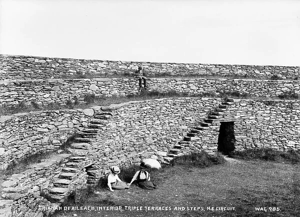 Grianan of Aileach, Interior, Triple Terraces and Steps, N. E