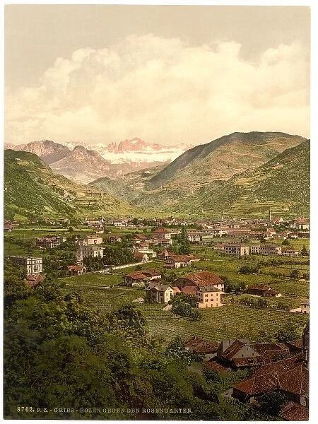 Gries-Bozen towards the Rosengarten, Tyrol, Austro-Hungary
