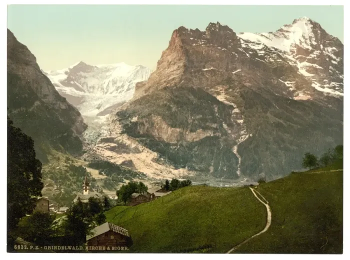 Framed Print : Grindelwald, church and Eiger, Bernese Oberland, Switzerland Framed Print : Grindelwald, church and Eiger, Bernese Oberland, Switzerland