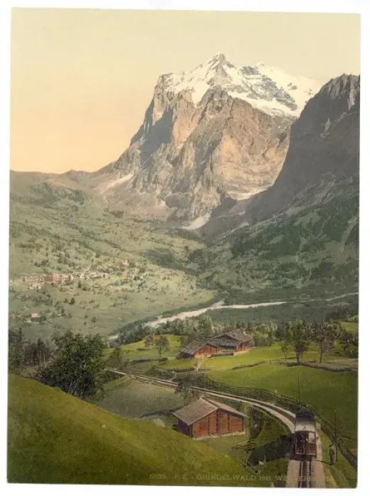 Framed Print : Grindelwald and Mount Wetterhorn, Bernese Oberland, Switzerl Framed Print : Grindelwald and Mount Wetterhorn, Bernese Oberland, Switzerl
