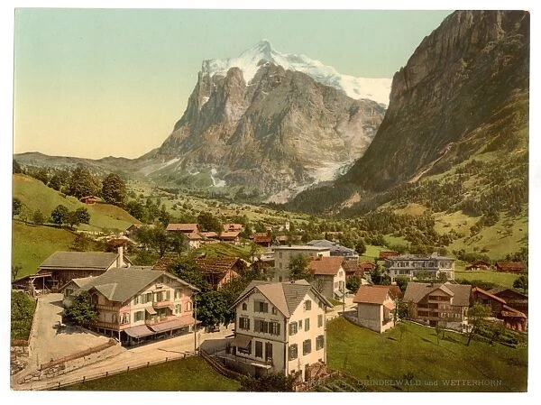 Grindelwald and Wetterhorn Mountain, Bernese Oberland, Switz