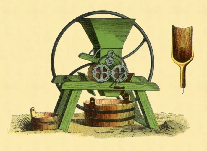 Framed Print : Grinder and Scoop Date: 1865 Framed Print : Grinder and Scoop Date: 1865