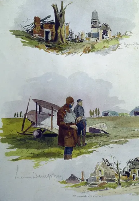 Framed Print : Grivillers & Maricourt, French aviators, Sopwith biplane Framed Print : Grivillers & Maricourt, French aviators, Sopwith biplane