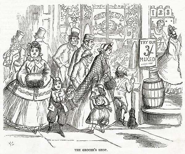 Grocers shop over Christmas period 1868