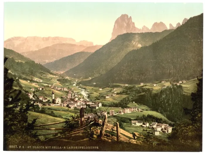 Framed Print : Grodenthal, St. Ulrich with Sella and Langkoflgruppe, Tyrol Framed Print : Grodenthal, St. Ulrich with Sella and Langkoflgruppe, Tyrol