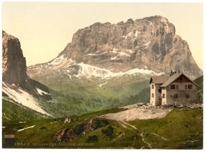 Framed Print : Grodnerjoch, hospice and Langkoff (i. e. Langkofl), Tyrol, A Framed Print : Grodnerjoch, hospice and Langkoff (i. e. Langkofl), Tyrol, A