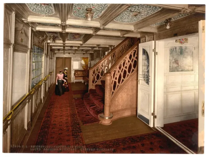Framed Print : Grosser Kurfurst, forward passage, North German Lloyd, Royal Framed Print : Grosser Kurfurst, forward passage, North German Lloyd, Royal