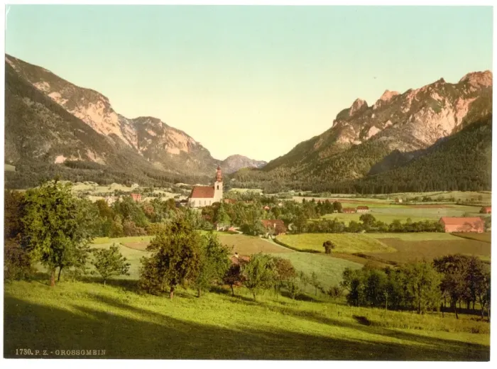 Framed Print : Grossgmein (i. e. Gross-Gmain), near the baths of Reichenhal Framed Print : Grossgmein (i. e. Gross-Gmain), near the baths of Reichenhal
