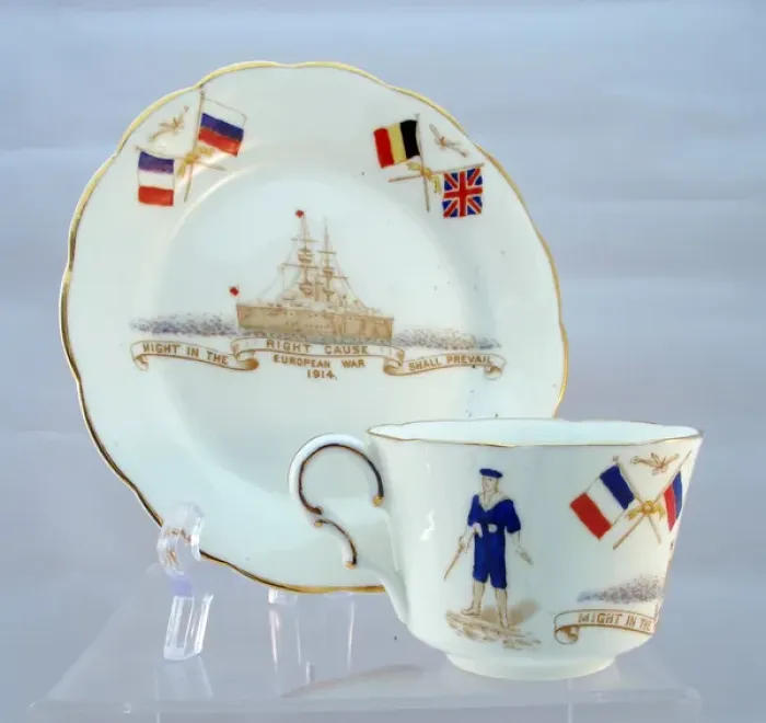 Framed Print : Grosvenor China cup and saucer - WWI era Framed Print : Grosvenor China cup and saucer - WWI era