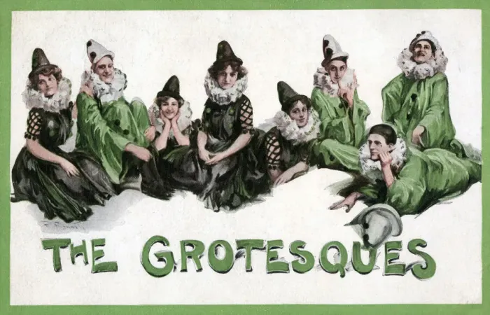 Framed Print : The Grotesques, pierrot troupe Date: circa 1914 Framed Print : The Grotesques, pierrot troupe Date: circa 1914