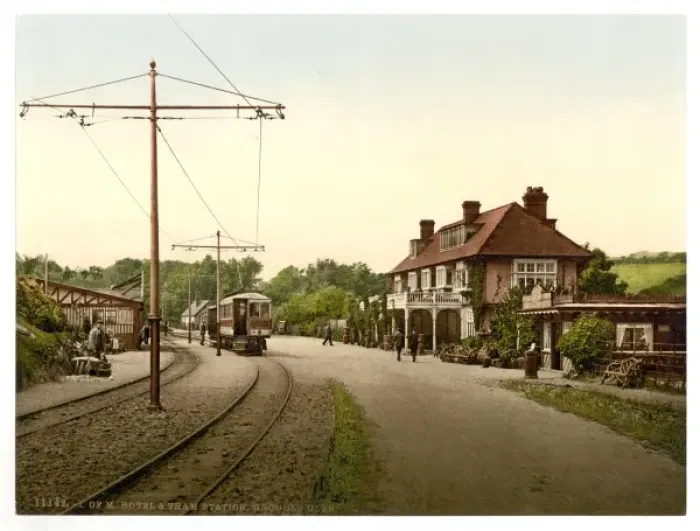 Framed Print : Groudle Glen Hotel and tram station, Isle of Man, England Framed Print : Groudle Glen Hotel and tram station, Isle of Man, England