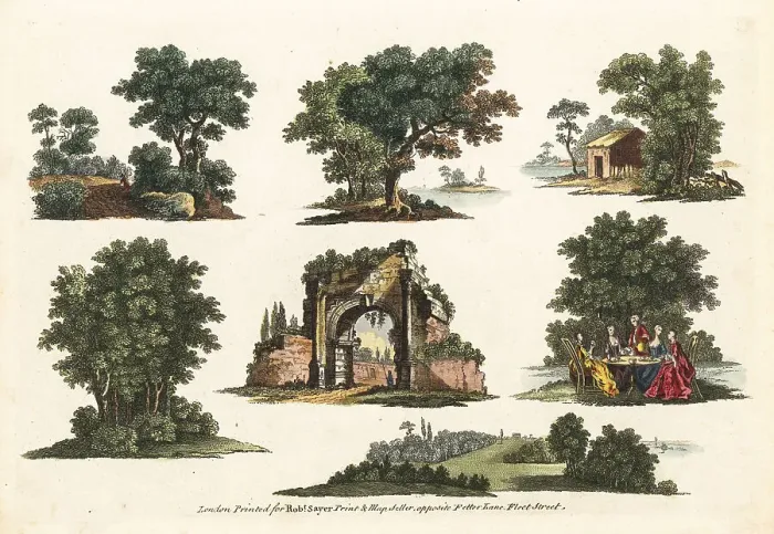Framed Print : Group of 18th century bucolic landscapes Framed Print : Group of 18th century bucolic landscapes