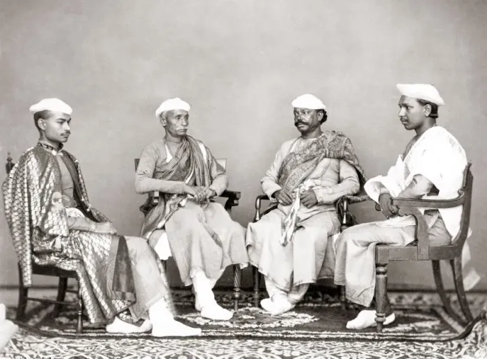 Framed Print : Group of bankers, Dehli, India, 1860 s Framed Print : Group of bankers, Dehli, India, 1860 s