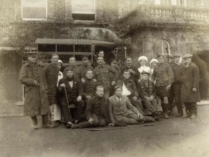Framed Print : Group of Belgian and British soldiers at Quex Park Framed Print : Group of Belgian and British soldiers at Quex Park