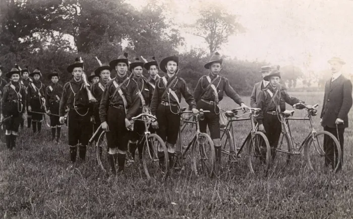 Framed Print : Group of boy scouts, Cyclists Rifles Brigade Framed Print : Group of boy scouts, Cyclists Rifles Brigade