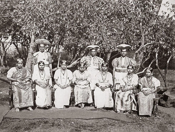 Group of chiefs and their wives, Kandy, Ceylon, Sri Lanka