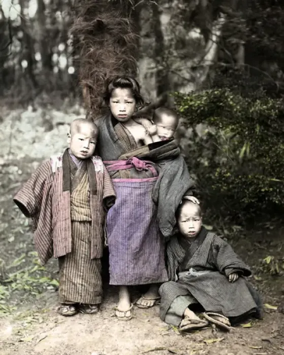 Framed Print : Group of children, Japan Framed Print : Group of children, Japan