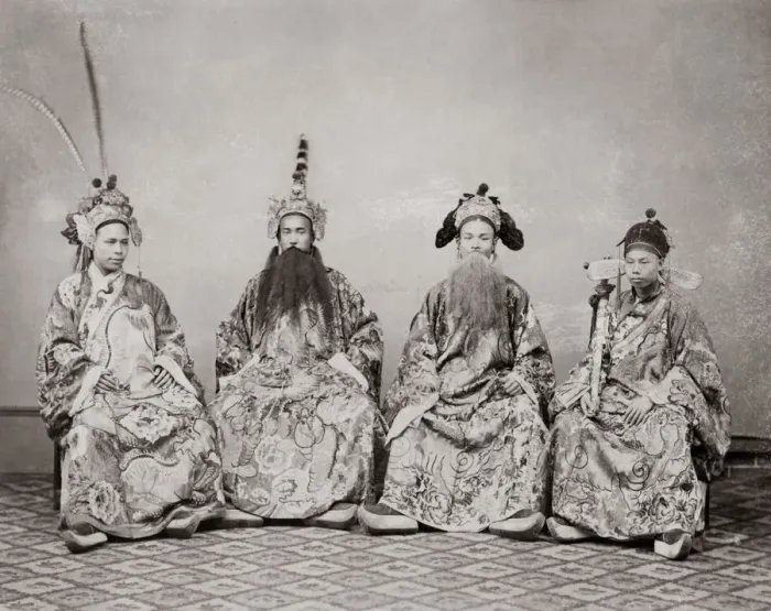 Framed Print : Group of Chinese actors, c. 1880 s Framed Print : Group of Chinese actors, c. 1880 s