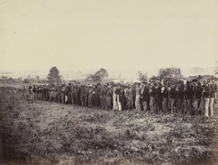 Framed Print : Group of Confederate prisoners at Fairfax court-house Framed Print : Group of Confederate prisoners at Fairfax court-house