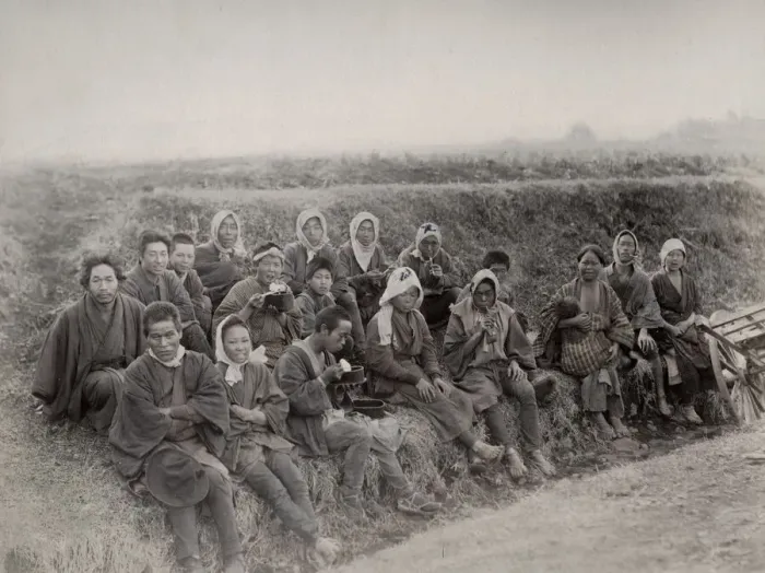 Framed Print : Group of country people, farm workers Framed Print : Group of country people, farm workers