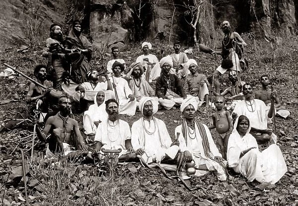 Group of Fakirs, or holy men, India, circa 1890