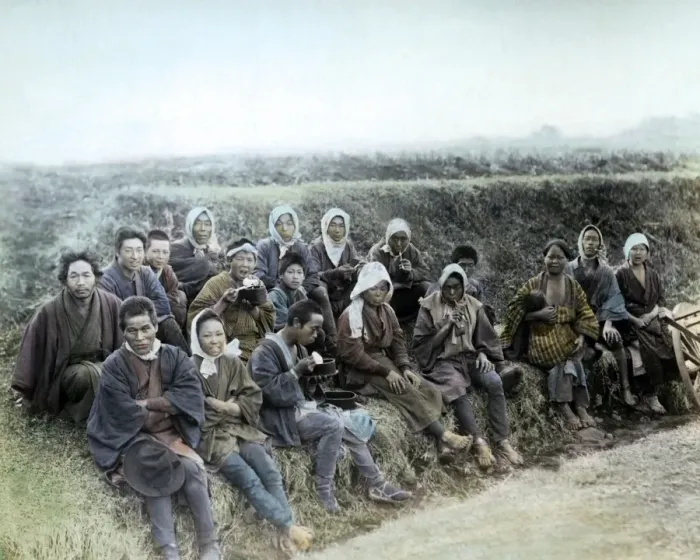 Framed Print : Group of farm workers, Japan Framed Print : Group of farm workers, Japan