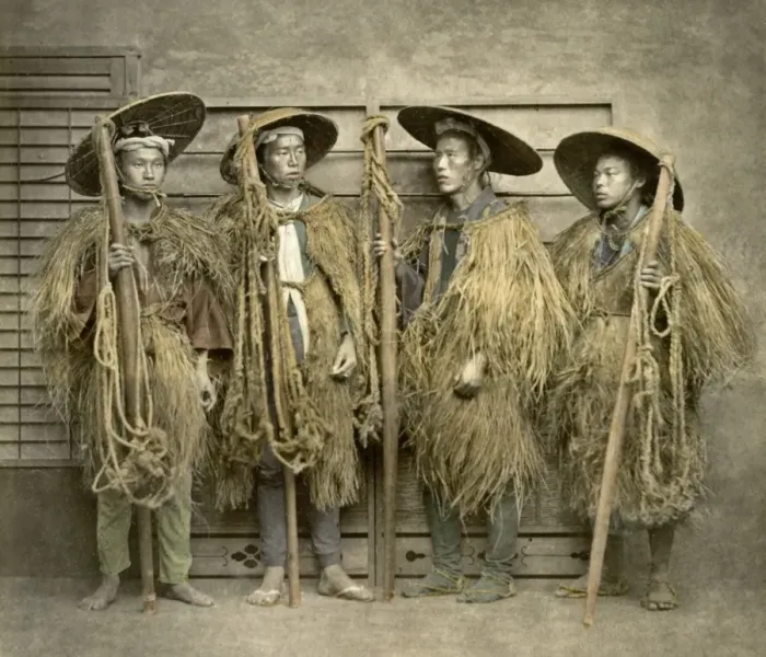 Framed Print : Group of farm workers, Japan Framed Print : Group of farm workers, Japan