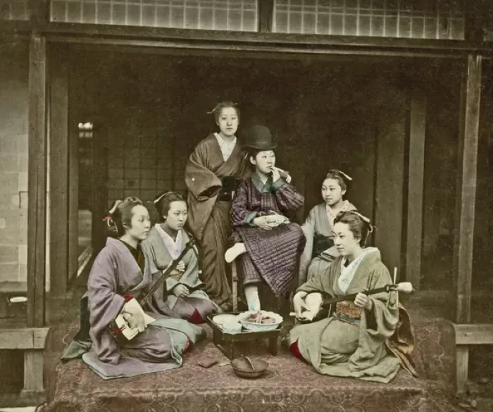 Framed Print : Group of geishas, Japan Framed Print : Group of geishas, Japan
