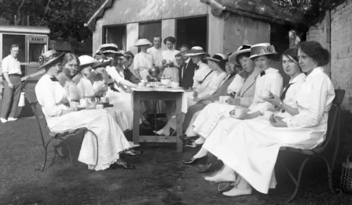Framed Print : Group having tea at Tennis Tournament Framed Print : Group having tea at Tennis Tournament