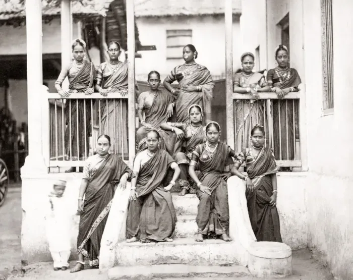 Framed Print : Group of Indian women, dancers, India, c. 1880s Framed Print : Group of Indian women, dancers, India, c. 1880s