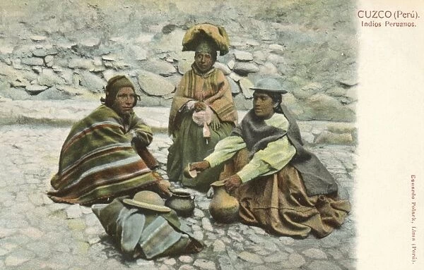 A group of indigenous Indians - Cuzco, Peru