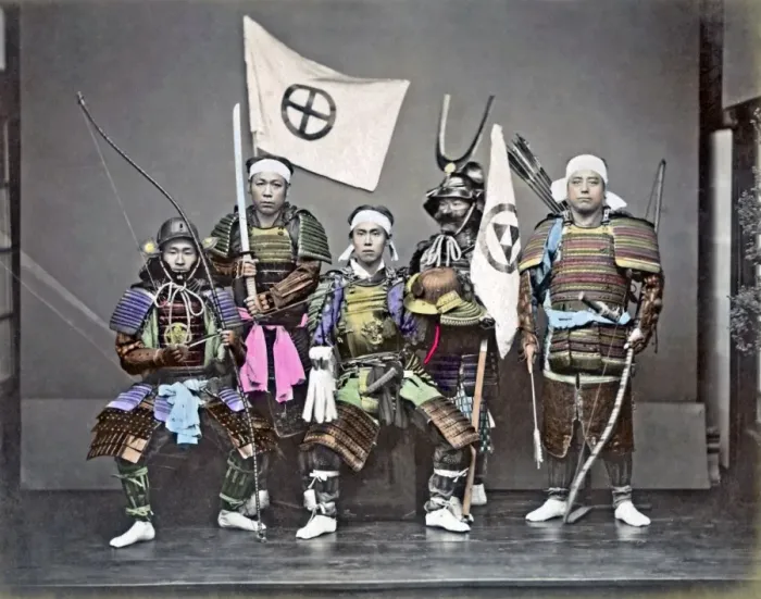 Framed Print : Group of Japanese soldiers, Japan, circa 1880s Framed Print : Group of Japanese soldiers, Japan, circa 1880s