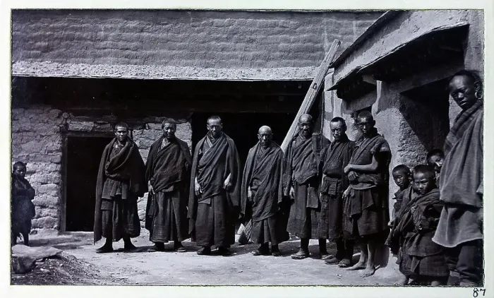 Framed Print : Group of lamas, Buddhist spiritual leaders, from a fascinating album which reveals new details on a little-known campaign in which a British military force brushed aside Tibetan defences to capture Lhasa, in 1904 Framed Print : Group of lamas, Buddhist spiritual leaders, from a fascinating album which reveals new details on a little-known campaign in which a British military force brushed aside Tibetan defences to capture Lhasa, in 1904
