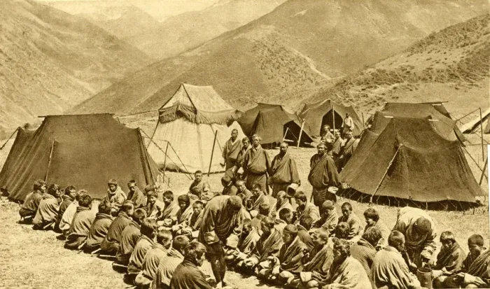 Framed Print : Group of men and boys camping at Lingzhi, Bhutan, South Asia Framed Print : Group of men and boys camping at Lingzhi, Bhutan, South Asia