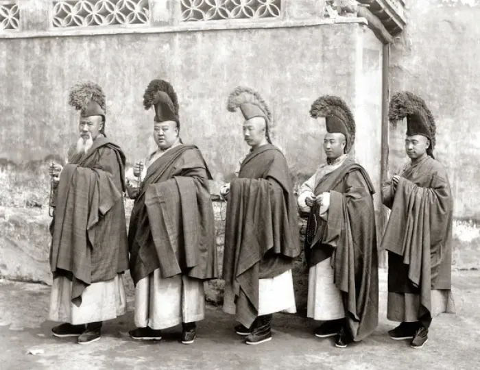 Framed Print : Group of monks, China circa 1890 Framed Print : Group of monks, China circa 1890