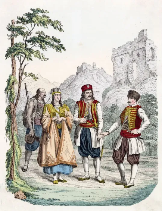 Framed Print : A group of Montenegrans Date: 1860 Framed Print : A group of Montenegrans Date: 1860