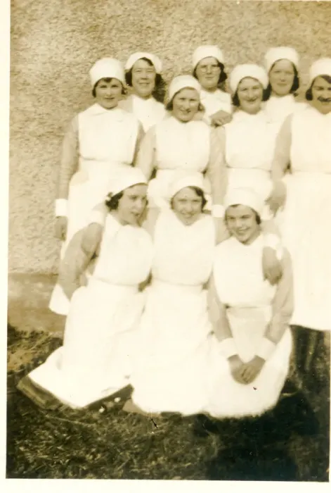 Framed Print : Group of nurses, outdoors