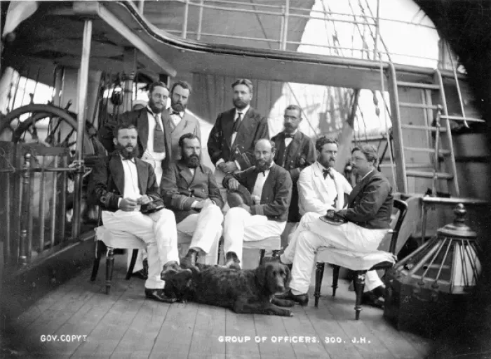 Framed Print : Group of Officers on board Challenger Framed Print : Group of Officers on board Challenger
