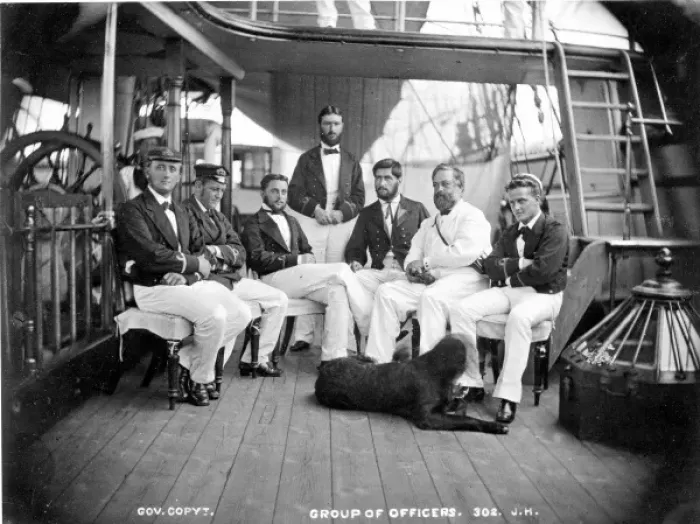 Framed Print : Group of Officers on board Challenger Framed Print : Group of Officers on board Challenger