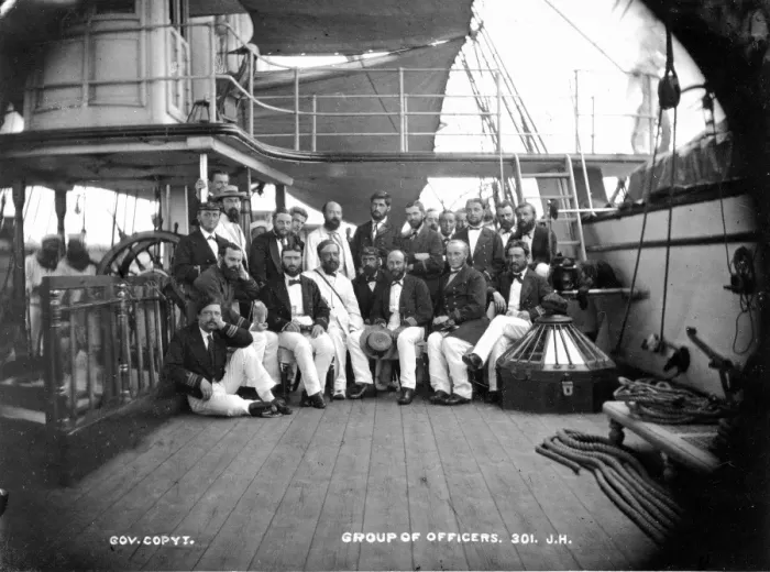 Framed Print : Group of Officers and Scientist on board Challenger Framed Print : Group of Officers and Scientist on board Challenger
