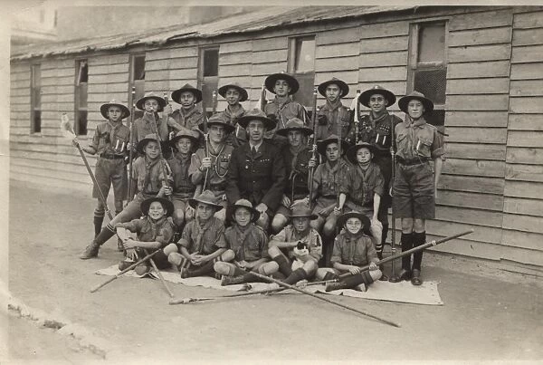 Group photo of 1st Alexandria (British) Troop, Egypt